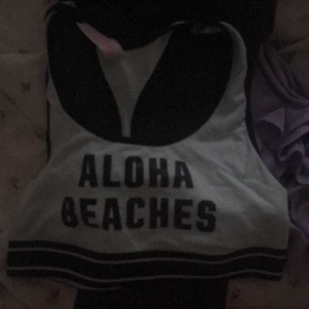 Pink sports bra